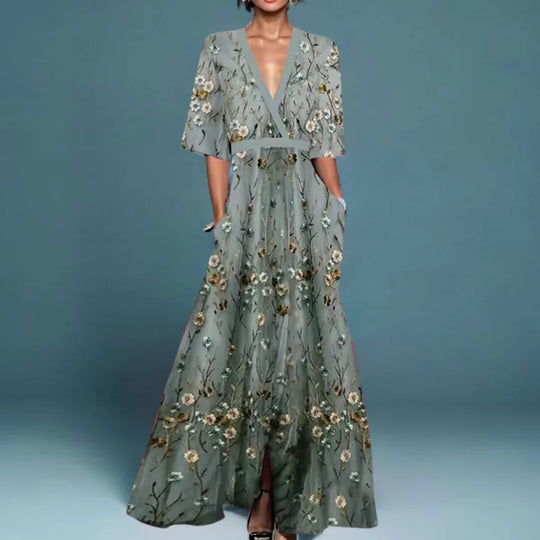 Michelle™ | Elegant Floral Wrap Dress
