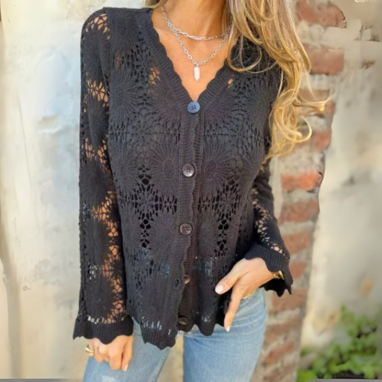 Celeste™ | Elegant Crochet Lace Top