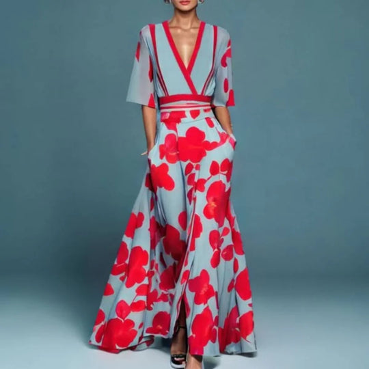 Michelle™ | Elegant Floral Wrap Dress