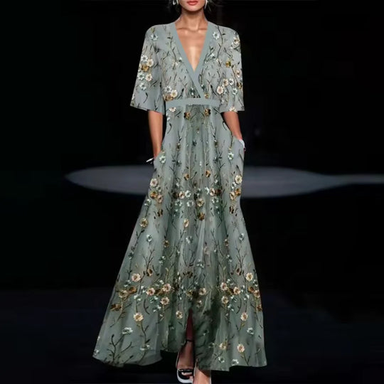 Michelle™ | Elegant Floral Wrap Dress