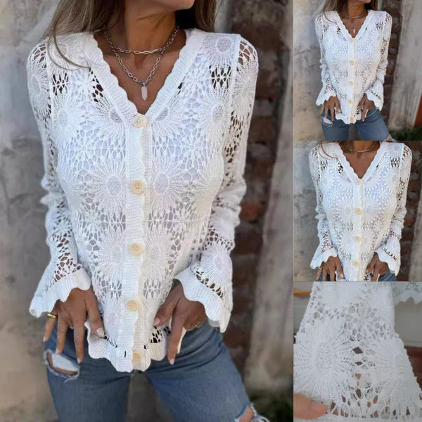 Celeste™ | Elegant Crochet Lace Top
