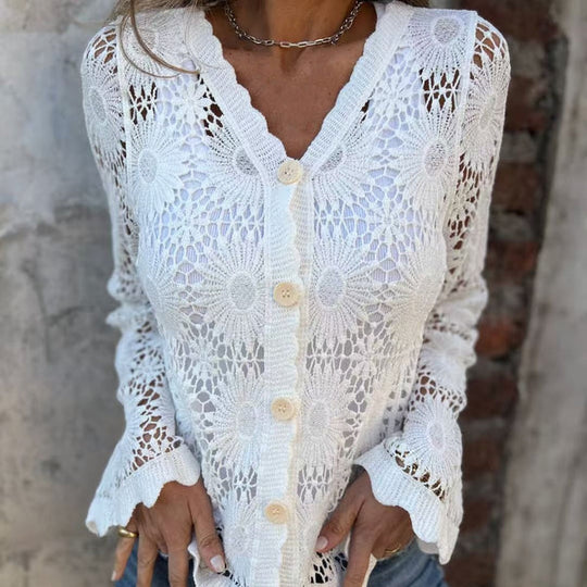 Celeste™ | Elegant Crochet Lace Top